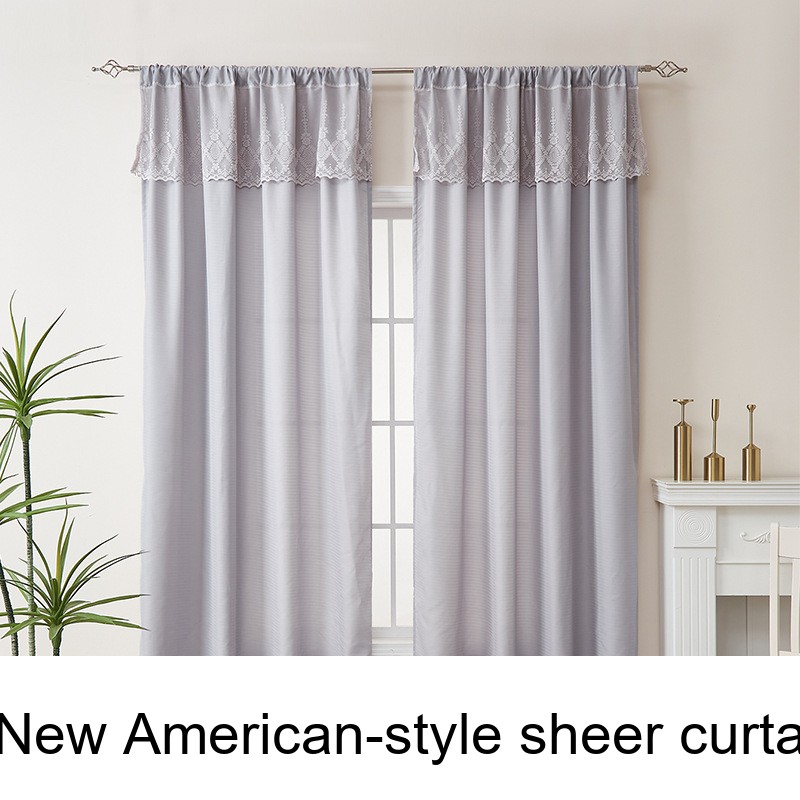 Cortinas transparentes estilo americano, leves, luxuosas e aconchegantes para uso doméstico, ideais para sala de estar, quarto, varanda e divisórias._voghion.com