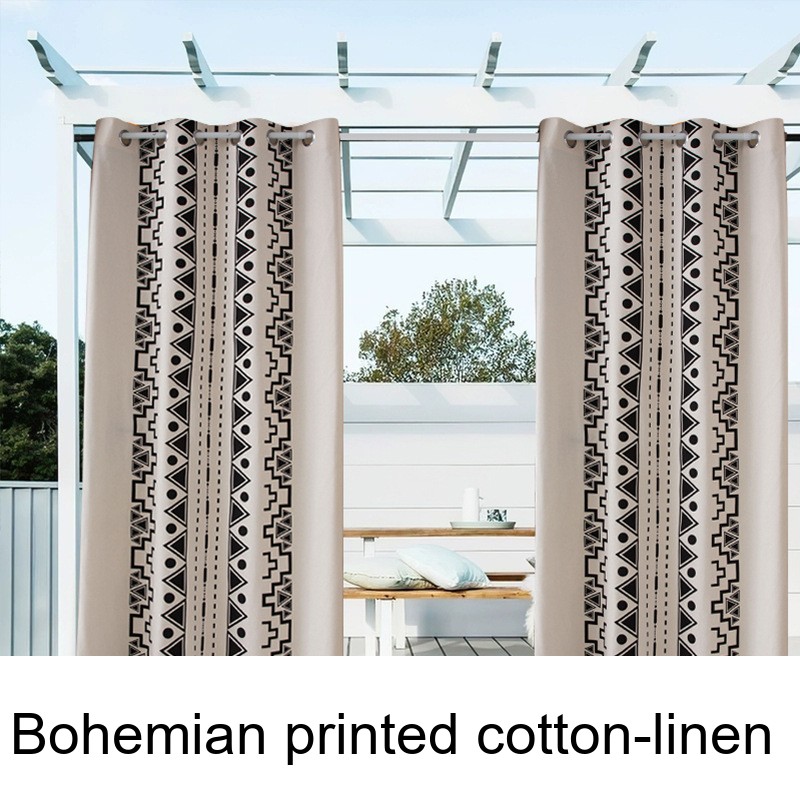Bohemian Printed Cotton-linen Blackout Curtains For Living Room And Bedroom_voghion.com