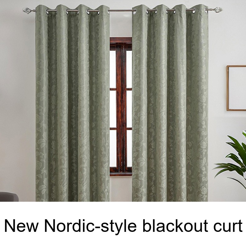 New Nordic-style Blackout Curtains For Bedroom With Thick Lace Coating_voghion.com