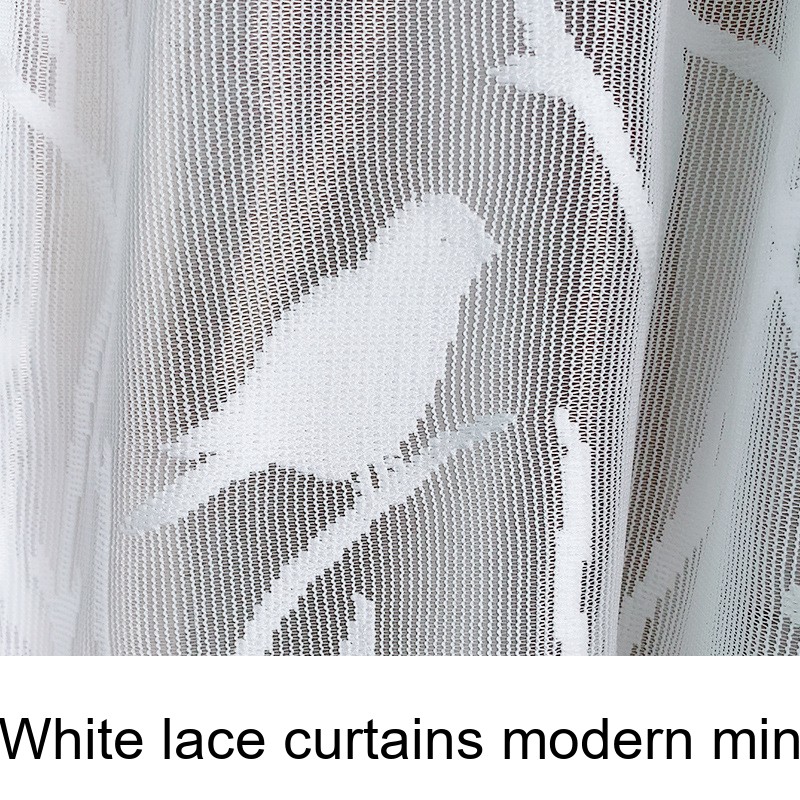 Rideaux en dentelle blanche, style minimaliste moderne, pour salon et chambre._voghion.com