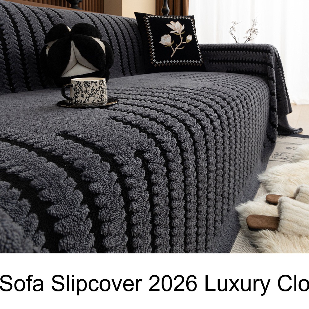 Sofa Slipcover 2026 Luxury Cloth, Thick Plush Blanket, Full-Coverage Warm Cover_voghion.com