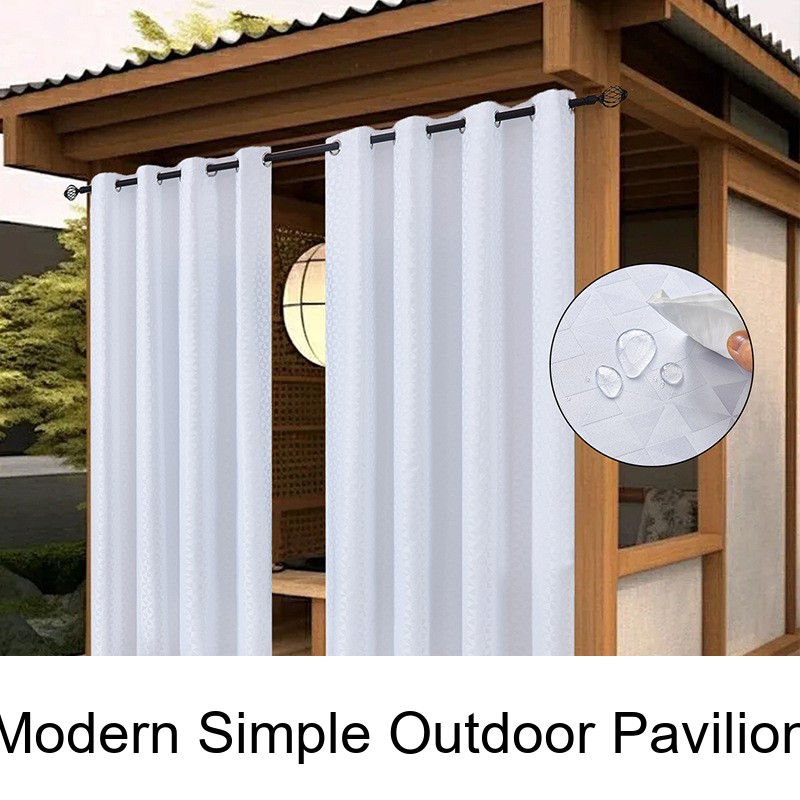 Moderner, schlichter Sonnenschutz für Balkon und Pavillon im Außenbereich – hochpräzise, wasserdichte Jacquard-Vorhänge_voghion.com