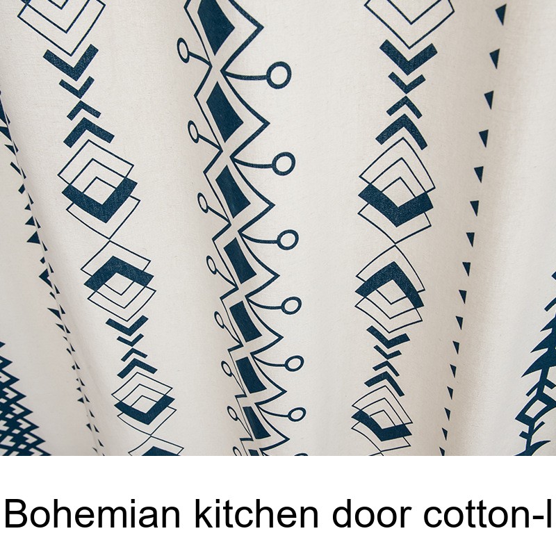 Tende in cotone e lino per porta della cucina in stile bohémien, semi-oscuranti, per bovindo._voghion.com
